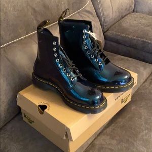 Teal Sparkle Dr. Martens 1460 Boots